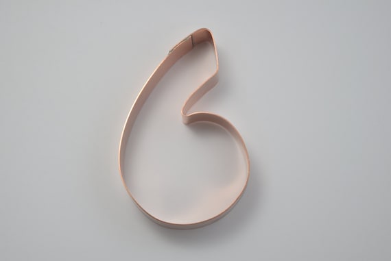 The Number 6 Copper Number Cookie Cutter - Handcrafted by The Fussy Pup