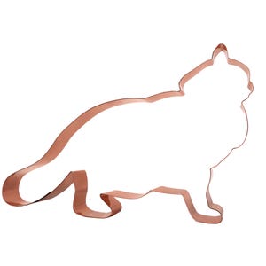 Handmade Copper Siberian Cat Cookie Cutter: Kitchen Decor Gift (10 x 6.5 inch)