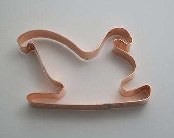 Santa's Sleigh Christmas Cookie Cutter - handcrafted solid copper