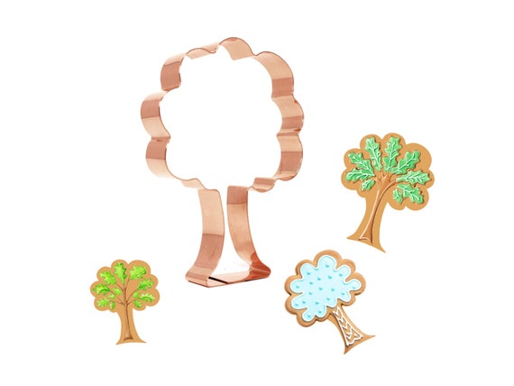 Oak Tree Copper Cookie Cutter 5 x 3.75 inches -  Handcrafted Copper Cookie Cutter by The Fussy Pup