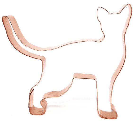 The Fussy Pup Handmade Solid Copper Sphynx Cat Cookie Cutter - 4.75" X 3.25"