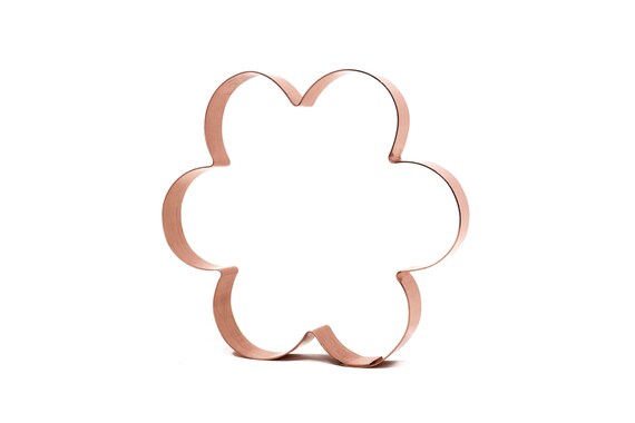 Chunky Retro Flower Cookie Cutter 5.25 X 5 inches - Handcrafted Copper Cookie Cutter by The Fussy Pup