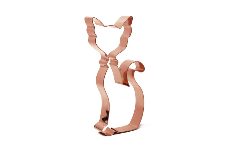 Fancy Kitty Copper Cookie Cutter Handcrafted by The Fussy Pup image 1