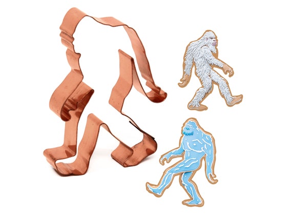 4 inch Walking Sasquatch Cookie Cutter 4 x 2.75 inches - Handcrafted Copper Cookie Cutter by The Fussy Pup