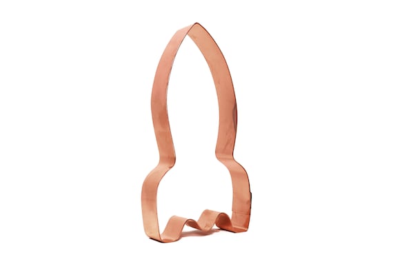 Simple Rocket Ship Cookie Cutter 5 X 2.75 inches - Handcrafted Copper Cookie Cutter by The Fussy Pup