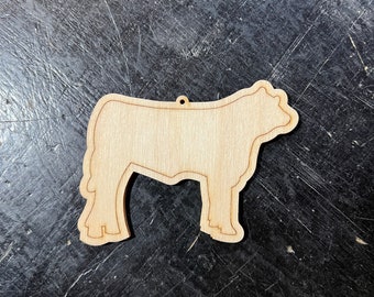 Holstein Bull - Western DIY Paint your own Unfinished Wood Christmas Ornaments / Signs / Gift Tag - Made in USA - Pick your size