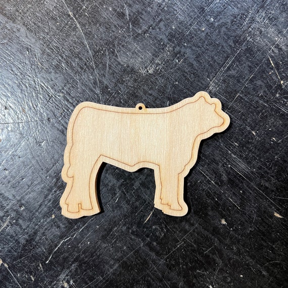 Holstein Bull - Western DIY Paint your own Unfinished Wood Christmas Ornaments / Signs / Gift Tag - Made in USA - Pick your size