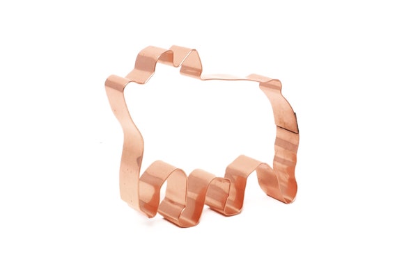 Small Chubby Pig Farm Animal Cookie Cutter 4 X 3.12 inches - Handcrafted Copper Cookie Cutter by The Fussy Pup