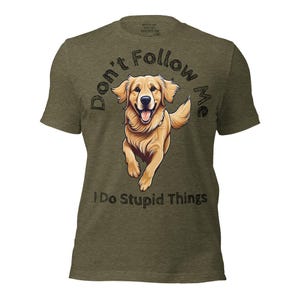 Golden Retriever T-Shirt – Funny “Stupid Things” Cartoon Dog Tee