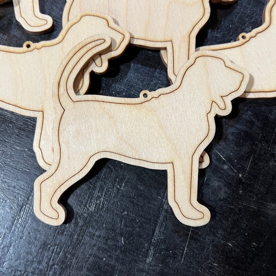Bloodhound Dog - DIY Paint your own Unfinished Wood Christmas Ornaments / Signs - Made in USA - Laser Cut - Custom Available