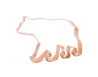 Copper Polar Bear Cookie Cutter - Animal Design (5.75 x 3.75 inches) - Made in USA