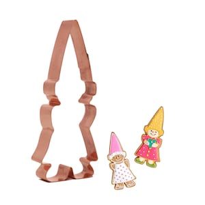 Girl Garden Gnome Copper Cookie Cutter, 2.25 x 5.25 inches