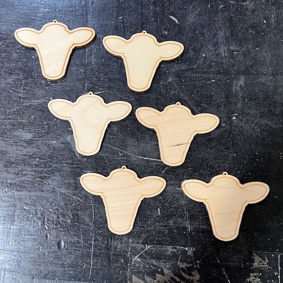 3D Ornament Cow 6 Pieces Laser Cut Out Unfinished ORN128 3D Ornament Cow 6 Pieces Laser Cut Out Unfinished ORN128