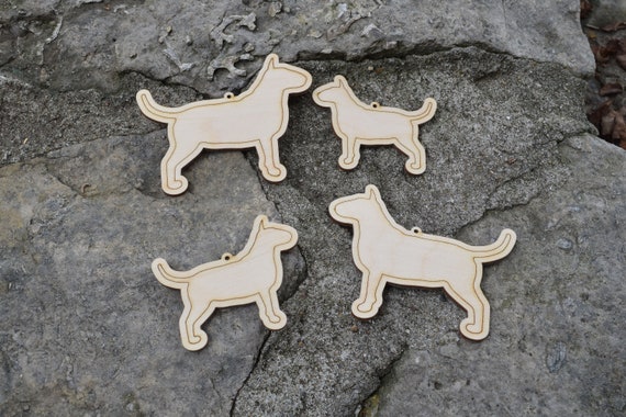 Set of Wooden Bull Terrier Dog Laser Cut Shapes for DIY Crafts wood blank, sign making, ornament - Free Shipping