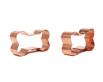Two Copper Dog Bone Cookie Cutters Dog Cookie Cutter, 2.5 x 1.25 inches, Made in USA