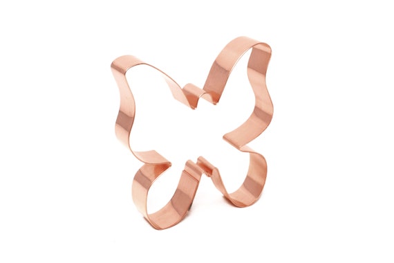 3.5 Inch Tall Pretty Butterfly Copper Cookie Cutter - Handcrafted by The Fussy Pup