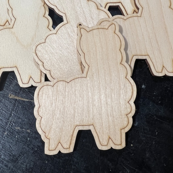 Llama Farm Animal - DIY Paint your own Unfinished Wood Christmas Ornaments / Signs - Made in USA - Laser Cut - Many Sizes Available
