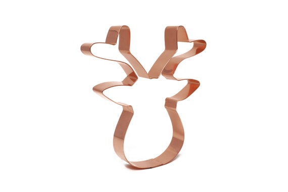 Large 5 Inch Santa's Reindeer Face Christmas Cookie Cutter - Handcrafted by The Fussy Pup