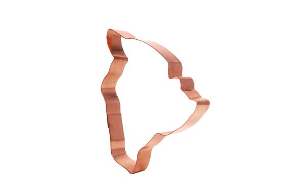 Island of Hawai'i Metal Hawaii Cookie Cutter 5 X 4 inches - Handcrafted Copper Cookie Cutter by The Fussy Pup