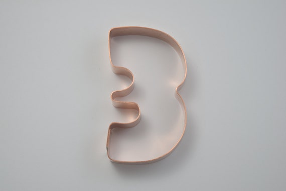 The Number 3 Copper Number Cookie Cutter - Handcrafted by The Fussy Pup