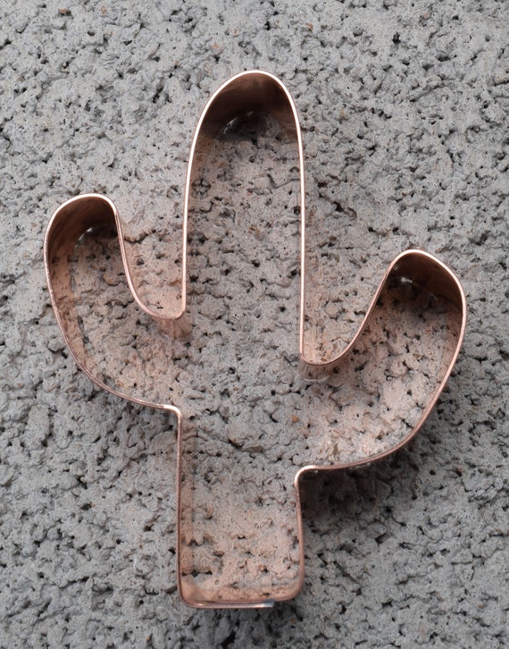 The Fussy Pup 5 Inch Cactus Copper Cookie Cutter - Handmade In USA, Heavyweight Solid Copper