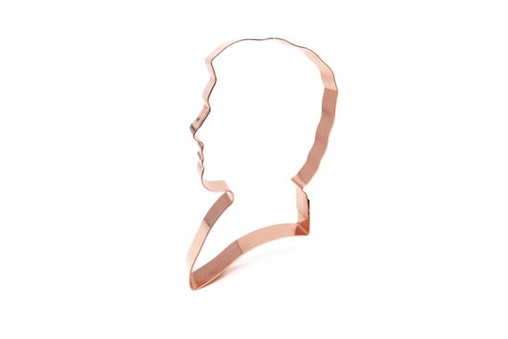 Man's Bust Metal Head / Silhouette Cookie Cutter 2.75 X 5 inches - Handcrafted Copper Cookie Cutter by The Fussy Pup