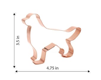 Copper Golden Retriever Cookie Cutter – Dog Silhouette (4.75 x 3.5 inches) - Made in USA