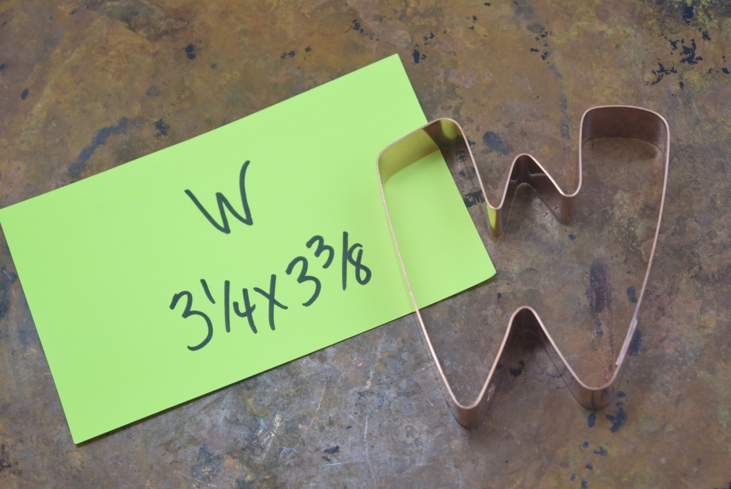 The Letter W Copper Alphabet Cookie Cutter Handcrafted by The Fussy Pup