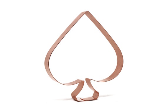 Spade Copper Card Suit Symbol Cookie Cutter - Handcrafted by The Fussy Pup