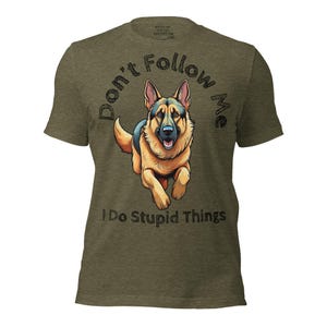 German Shepherd T-Shirt – Funny “Stupid Things” Cartoon Dog Tee