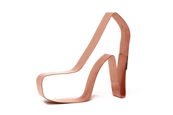 Ladies High Heel Shoe Cookie Cutter 3.5 X 3.5 inches - Handcrafted Copper Cookie Cutter by The Fussy Pup