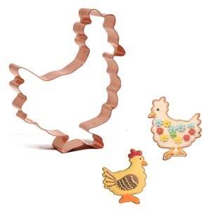 Farm Chicken Cookie Cutter, 4 x 4.75 inches, Handcrafted Copper by The Fussy Pup