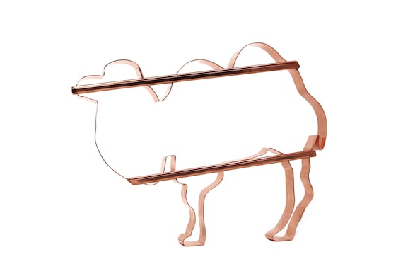 Big 8.5 X 7 Inch Bactrian Camel ~ Zoo Mammals ~ Copper Animal Cookie Cutter - Handcrafted by The Fussy Pup
