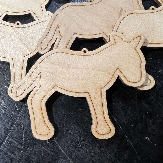 Donkey Farm Animal - DIY Paint your own Unfinished Wood Christmas Ornaments / Signs - Made in USA - Laser Cut - Many Sizes Available