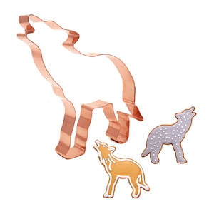 Handmade Copper Howling Wolf Cookie Cutter: Wildlife Baking