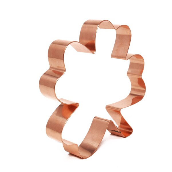 Four Leaf Clover Cookie Cutter 4.5 X 4.5 inches - Handcrafted Copper Cookie Cutter by The Fussy Pup