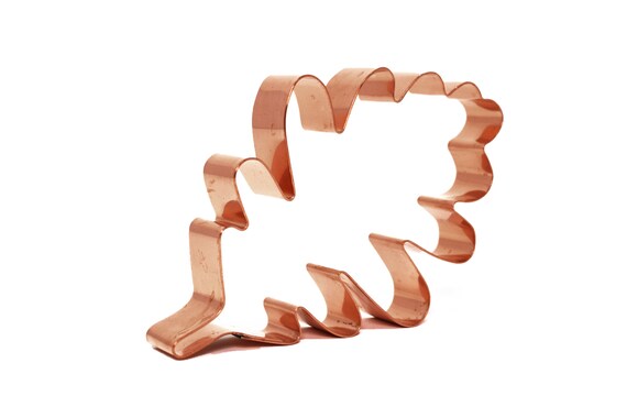 Oak Leaf Cookie Cutter 3.75 x 5.25 inches - Handcrafted Copper Cookie Cutter by The Fussy Pup