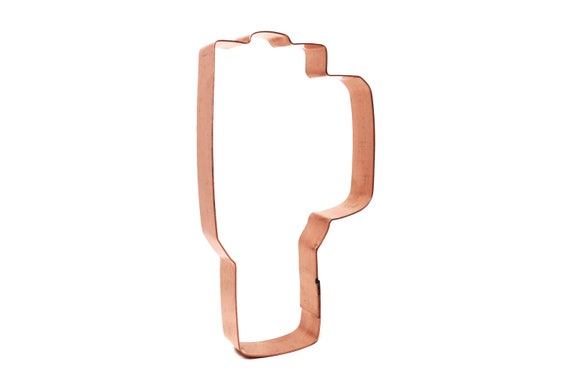 Thermal Mug - Travel Cup with Handle Cookie Cutter 5 X 2.75 inches Handcrafted by Copper Cookie Cutter The Fussy Pup