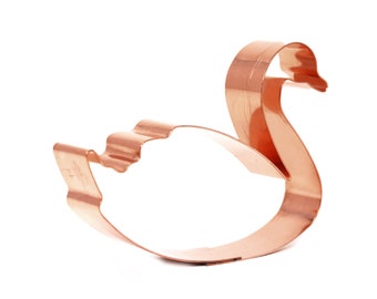 Swimming Swan Bird Cookie Cutter 4 X 3 inches - Handcrafted Copper Cookie Cutter by The Fussy Pup