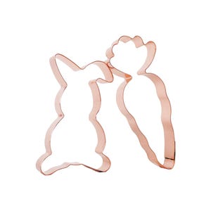 Copper Bunny and Carrot Cookie Cutter Set: Handmade Easter Baking Tools