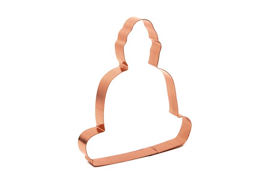 Sitting Buddha Cookie Cutter 5 x 6 inches - Handcrafted Copper Cookie Cutter by The Fussy Pup