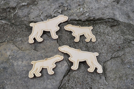 Set of Wooden On Point Pointer Dog Laser Cut Shapes for DIY Crafts wood blank, sign making, ornament - Free Shipping