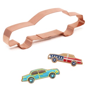 Handcrafted Copper Race Car Cookie Cutter - USA Made