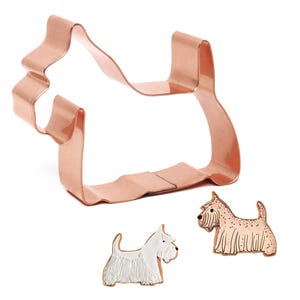 Scottish Terrier Cookie Cutter: 3.25&quot; Copper Dog Treat Cutter - USA Made