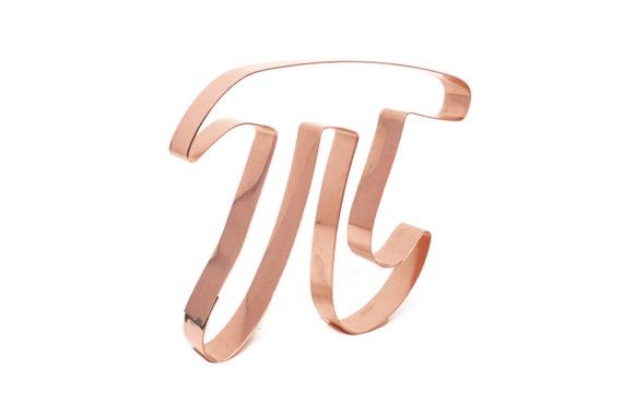 Large Pi Symbol 5 X 4 1/2 inch Cookie Cutter - Handcrafted Copper Cookie Cutter by The Fussy Pup