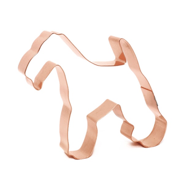 Emporte-pièce en forme de Fox Terrier en fil de fer, race de chien, 10 x 4,5 pouces - Emporte-pièce en cuivre fabriqué à la main par The Fussy Pup