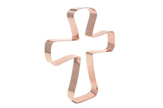 6" tall Altar Cross Cookie Cutter 5.25 X 6 inches - Handcrafted Copper Cookie Cutter by The Fussy Pup