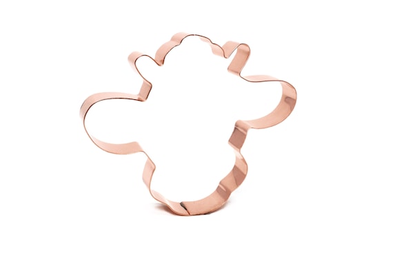 Cute Cow Face Metal Cookie Cutter 4.75 x 4.25 x 0.75 inches - Handcrafted Copper Cookie Cutter by The Fussy Pup