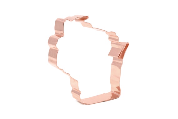 State of Wisconsin Metal Cookie Cutter 3.5 X 3.5 inches - Handcrafted Copper Cookie Cutter by The Fussy Pup