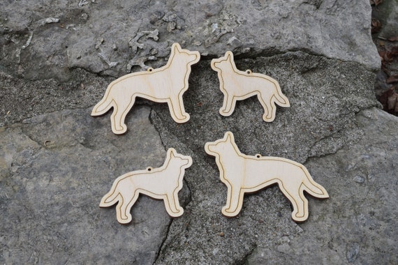 Set of Wooden Australian Kelpie Dog Laser Cut Shapes for DIY Crafts wood blank, sign making, ornament - Free Shipping